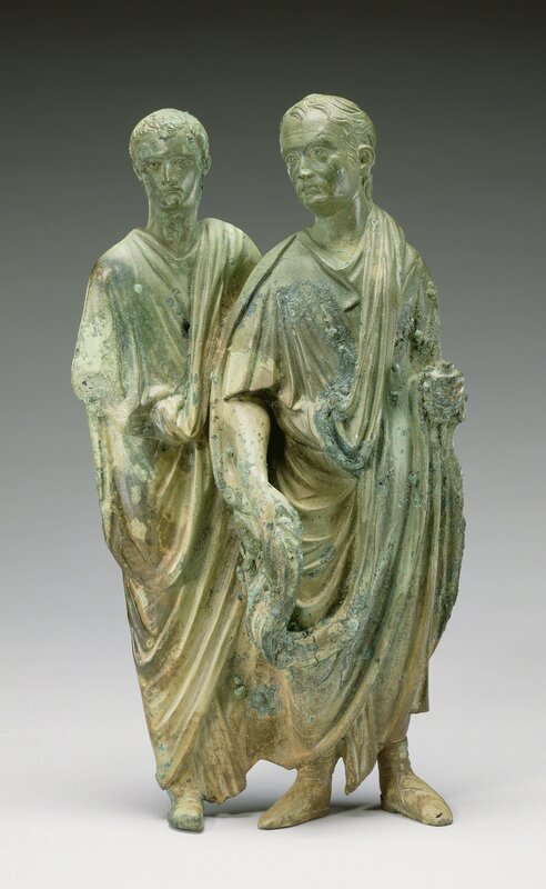 ‘Relief Fragment of Two Men’,  50 -75, Bronze, J. Paul Getty Museum