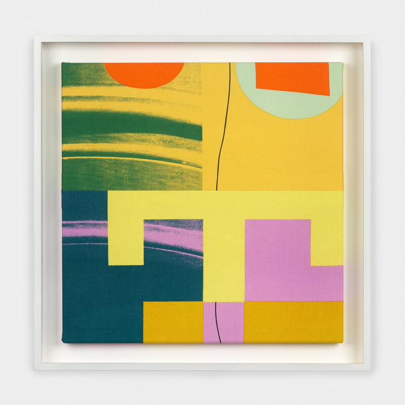 Michelle House, ‘Plan Series: Plan Yellow’, 2019, Textile Arts, Hand-printed linen and cotton, stretched over wooden frame and enclosed in a white wooden box frame with anti-reflective glass., Design-Nation