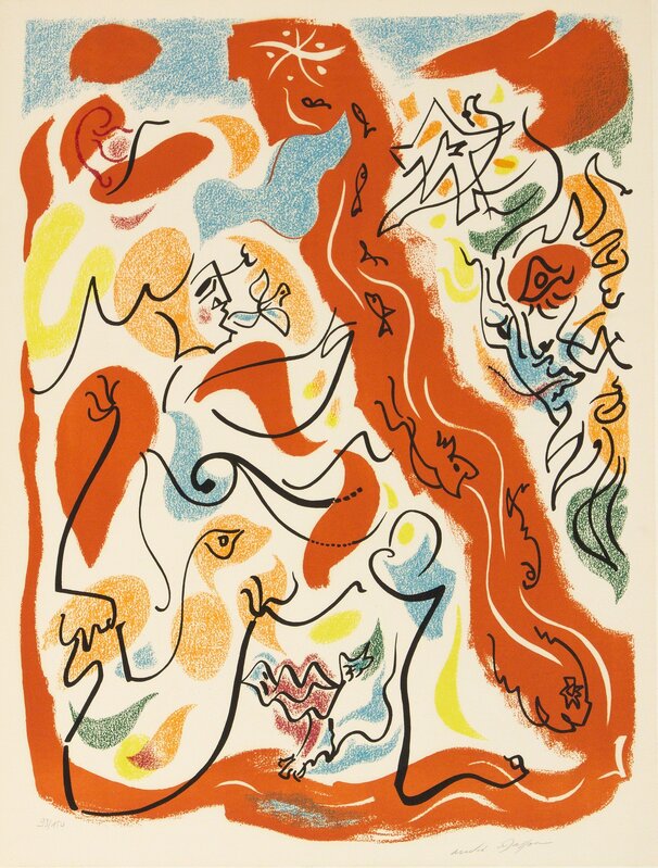 André Masson, ‘Untitled Composition’, Print, Lithograph printed in colors on woven paper, Heather James Fine Art Gallery Auction