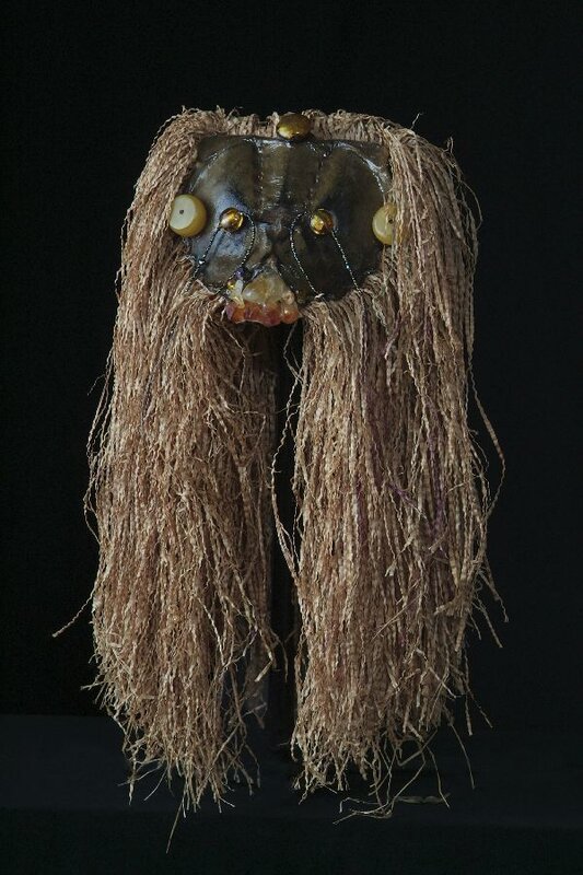 Anne Bouie, ‘Assemblage Series: The Lion King’, 2006, Sculpture, Raffia, Horseshoe Crab, Semi-Precious Stones, Venetian Glass, Citrine, Amber, Zenith Gallery