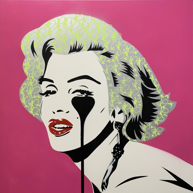Pure Evil, ‘Marilyn Glam’, 2018, Painting, Stencil Spray Paint on Canvas, A.Style