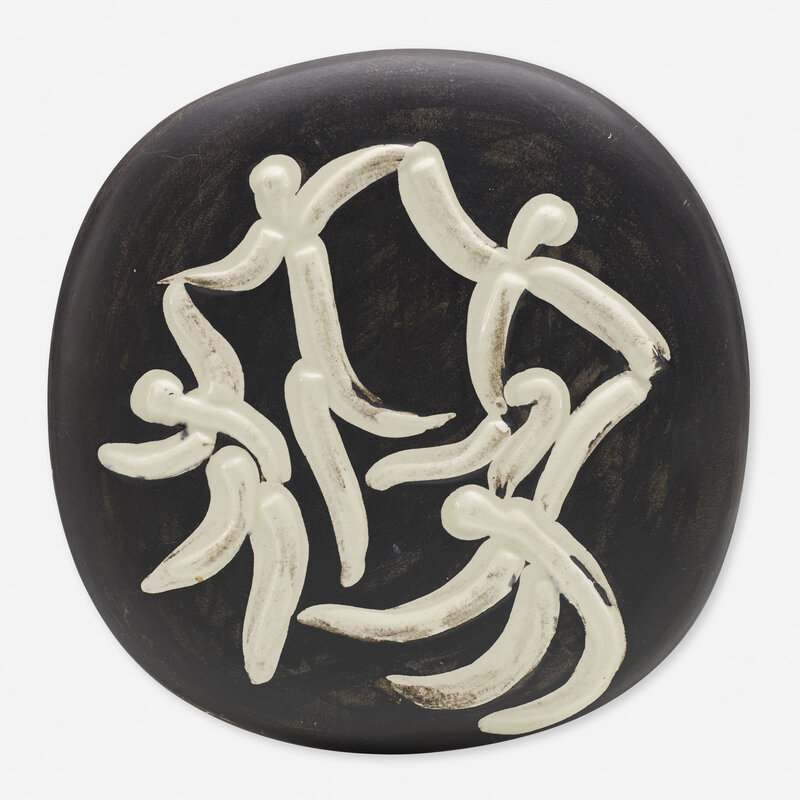 Madoura, ‘Four Dancers’, 1956, Sculpture, Earthenware with knife-engraving accentuated with glaze and black patinated ground, Rago/Wright/LAMA/Toomey & Co.