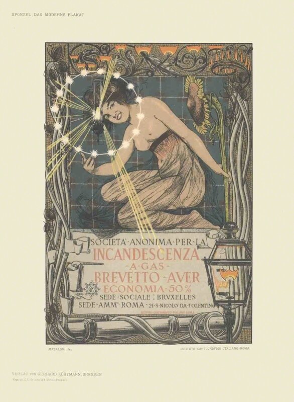 Giovanni Mataloni, ‘Giovanni Mataloni - Incandescenza a Gas - 1897’, 1897, Print, Lithograph, ArtWise
