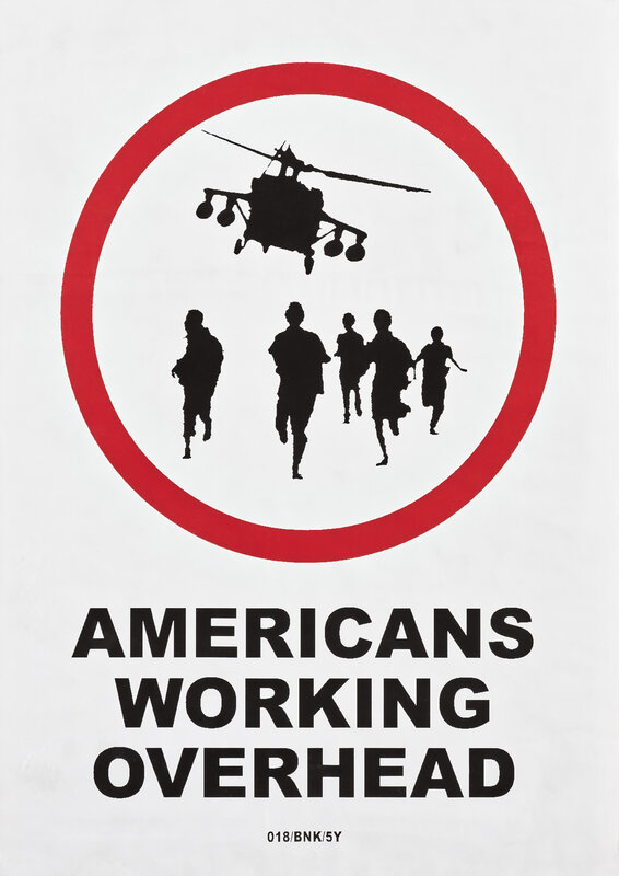 Banksy, ‘Americans Working Overhead’, 2004, Ephemera or Merchandise, XXL Fasson crack back paste-up sticker, Tate Ward Auctions