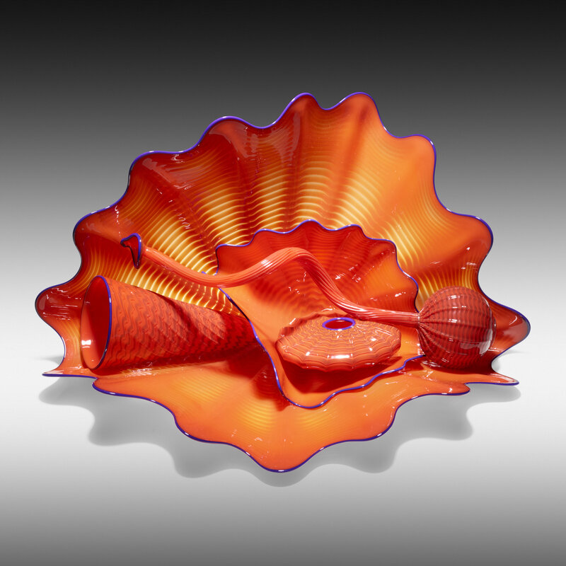 Dale Chihuly, ‘Monterey Red Persian Set with Cobalt Lip Wraps’, 1997, Design/Decorative Art, Hand-blown glass, Rago/Wright/LAMA/Toomey & Co.