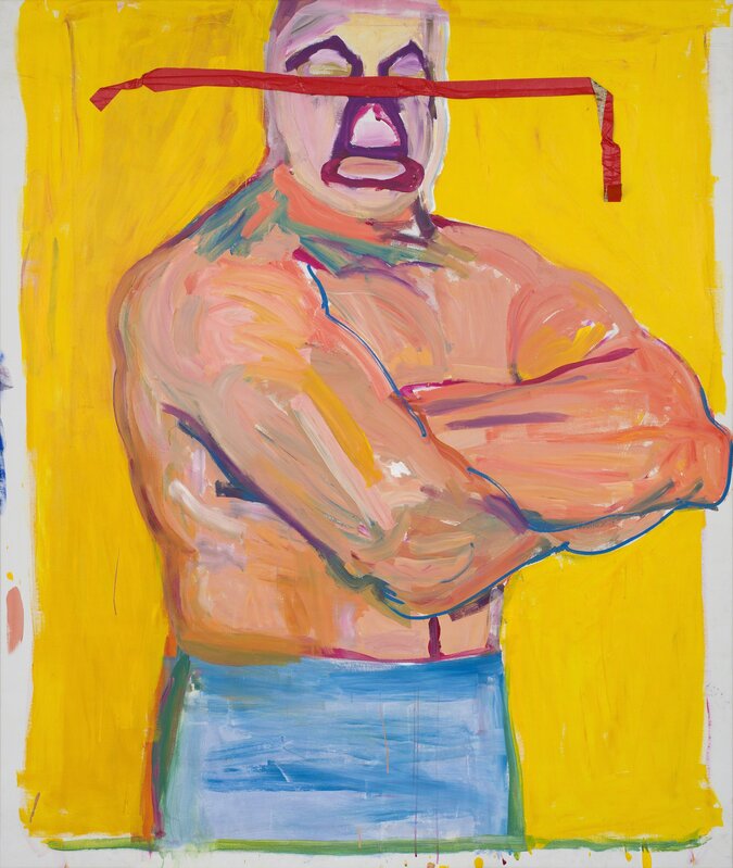 Stephen Lack, ‘Mil (Mil Mascaras /The Wrestler)’, 1984, Painting, Acrylic and tape on canvas, CFHILL