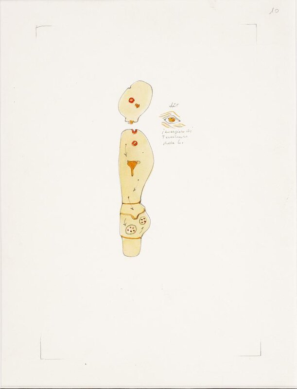 Gianfranco Baruchello, ‘N. 10’, 1990, Drawing, Collage or other Work on Paper, Pencils and watercolor on paper, Itineris