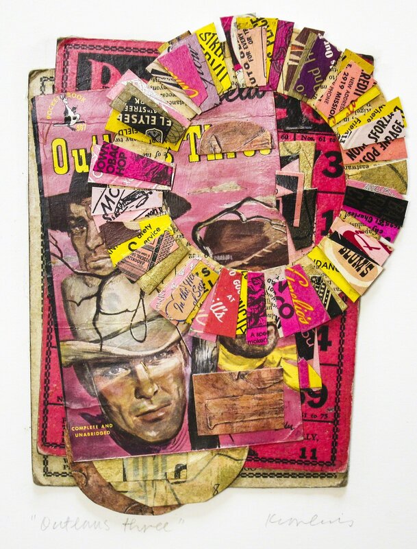 Barbara Kronlins, ‘Outlaws Three’, 2018, Mixed Media, Mixed media collage, Andrea Schwartz Gallery