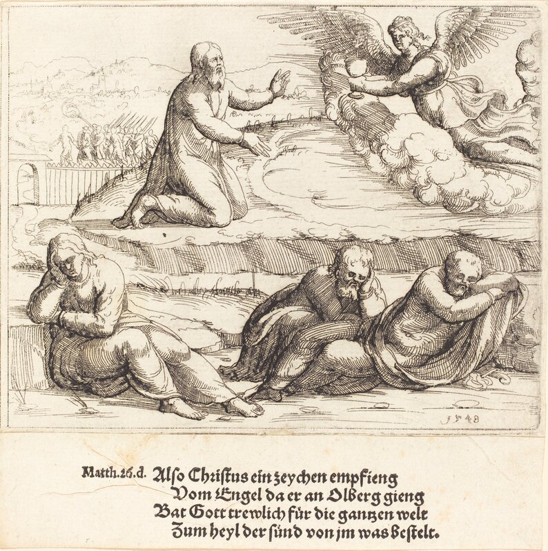 Augustin Hirschvogel, ‘The Agony in the Garden’, 1548, Print, Etching, National Gallery of Art, Washington, D.C.