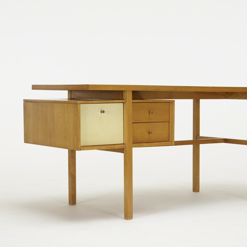 Milo Baughman, ‘desk’, c. 1950, Design/Decorative Art, Birch, lacquered wood, brass, Rago/Wright/LAMA/Toomey & Co.
