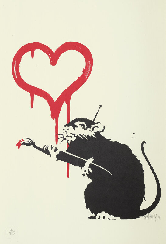 Banksy, ‘Love Rat’, 2004, Print, Screenprint in colours, on wove paper, with full margins., Phillips