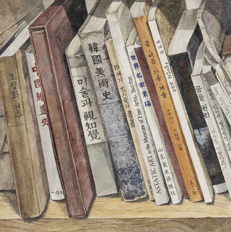 LEE JUNG EUN 이정은, ‘Pile of books III’, 2013, Painting, Korean ink on mulberry paper, Artflow
