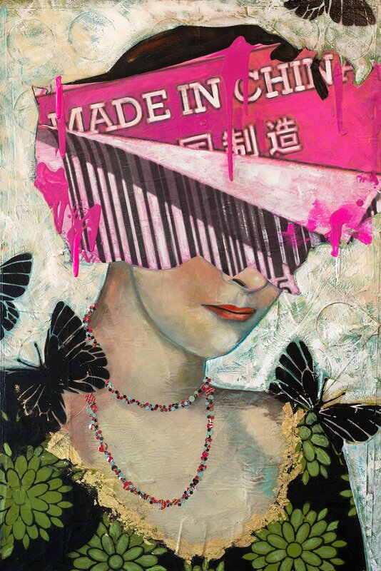 Julia Rivera, ‘Made In China’, 2017, Painting, Mixed media on Canvas, DETOUR Gallery