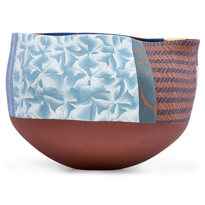 Thomas Hoadley, ‘Large nerikomi bowl, New York’, late 20th C., Design/Decorative Art, Colored porcelain, gold leaf, Rago/Wright/LAMA/Toomey & Co.