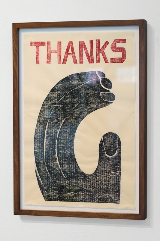 Nathaniel Russell, ‘Thanks’, 2018, Print, Wood cut print on paper, Gallery 16