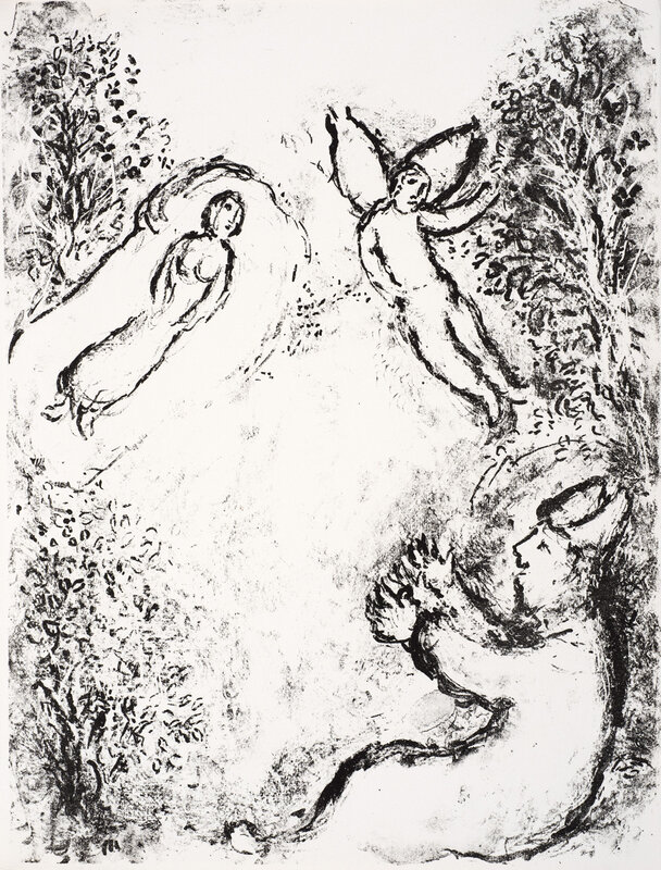 Marc Chagall, ‘While Miranda sleeps, Prospero summons Ariel to find out whether he has carried out his mission.’, 1975, Print, Lithograph, Ben Uri Gallery and Museum 