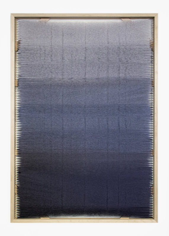 Rachel Mica Weiss, ‘Woven Screen, Heavy Fog’, 2020, Textile Arts, Polyester embroidery threads, brass hooks, maple frame, Carvalho Park
