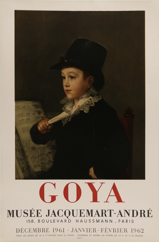 Francisco de Goya, ‘Goya, Musee Jacquemart Andre Rare Poster’, 1961, Ephemera or Merchandise, Original Stone Lithographic Museum Exhibition Poster, David Lawrence Gallery