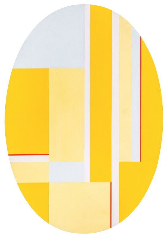 Ilya Bolotowsky, ‘Ellipse with Yellows’, 1977, Painting, Acrylic on canvas, Vallarino Fine Art