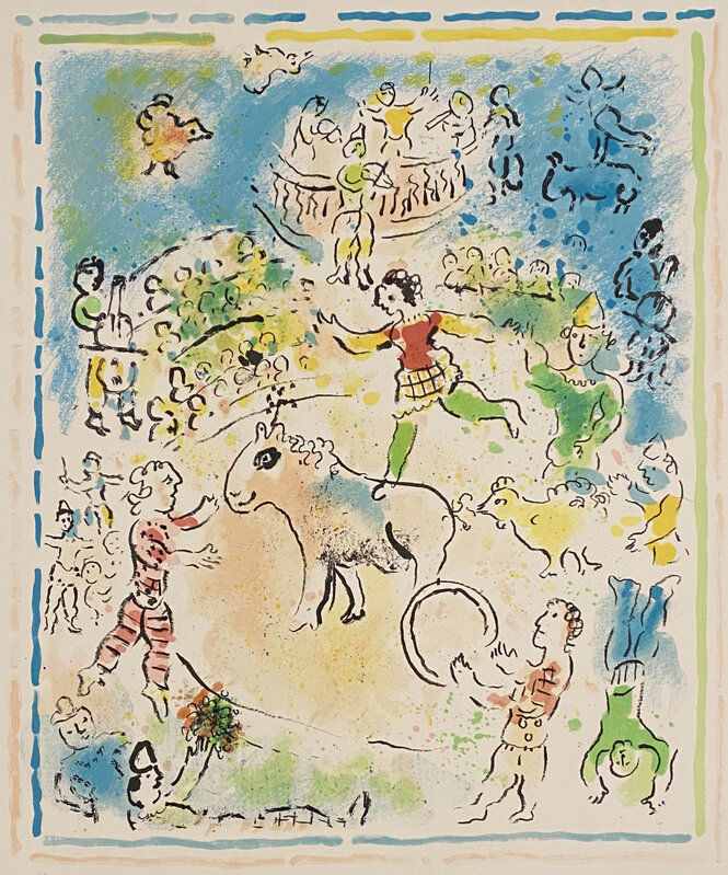 Marc Chagall, ‘Burlesque au Cirque (Burlesque and Circus)’, 1985, Print, Lithograph on Velin d'Arches, Georgetown Frame Shoppe