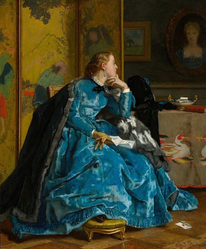 Alfred Stevens, ‘A Duchess (The Blue Dress)’, ca. 1866, Painting, Oil on panel, Clark Art Institute