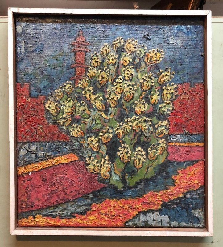 Ruth Thomas, ‘Jerusalem Tower of David, Sabra, Israeli British Modernist Impasto Oil Painting’, Mid-20th Century, Painting, Oil Paint, Board, Lions Gallery