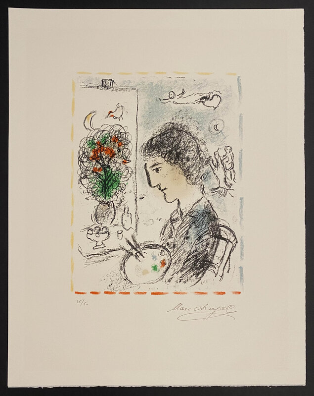 Marc Chagall, ‘Le Chevalet Fleuri’, 1984, Print, Lithograph on Velin d'Arches, Georgetown Frame Shoppe