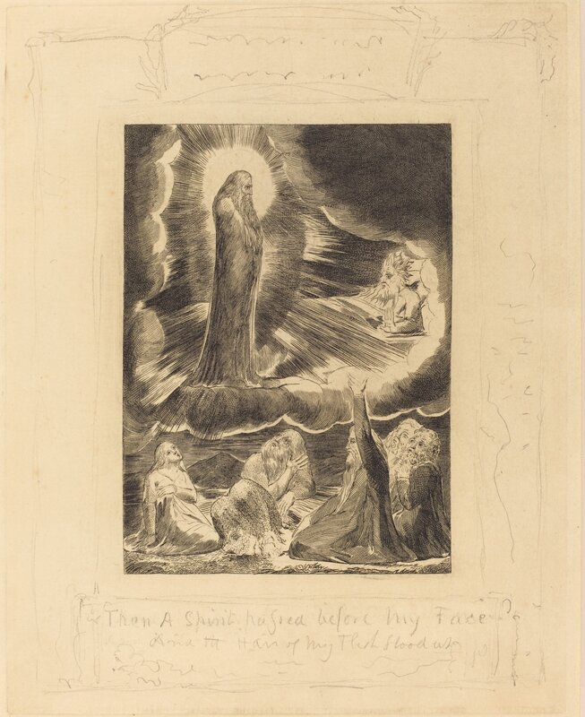 William Blake (1757-1827), ‘The Vision of Eliphaz’, 1825, Print, Engraving with border in graphite on thick paper, National Gallery of Art, Washington, D.C.