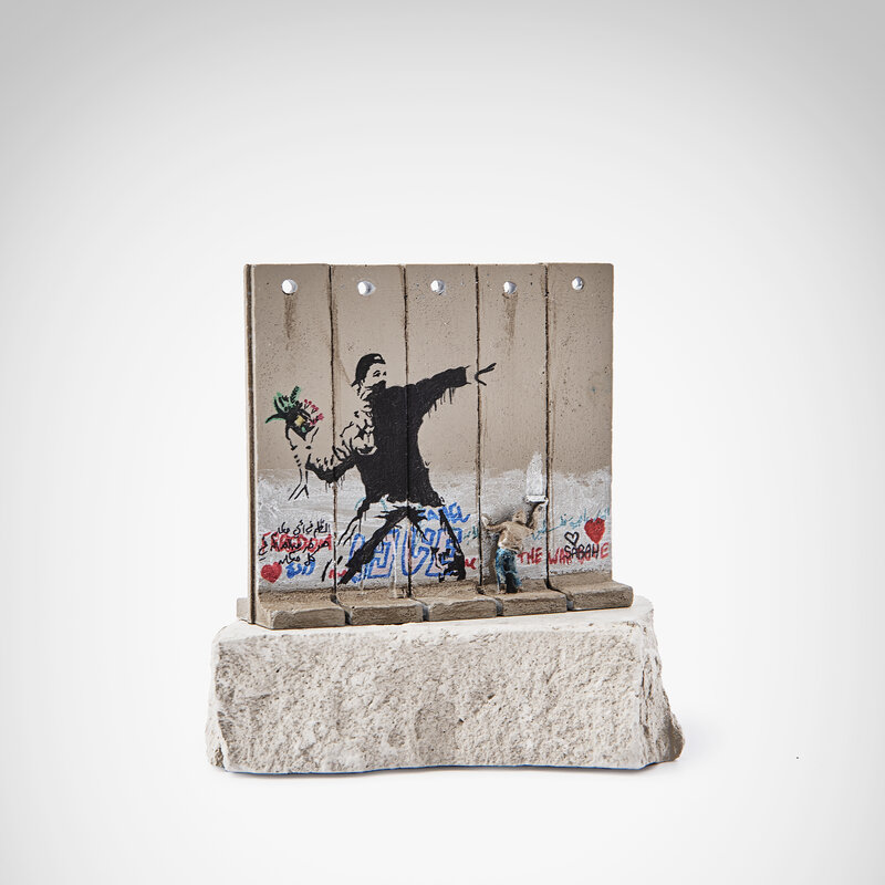 Banksy, ‘Walled Off Hotel - Flower Throwe’, Sculpture, Five-part Souvenir Wall Section, hand-painted resin sculpture with West Bank Separation Wall base, Tate Ward Auctions