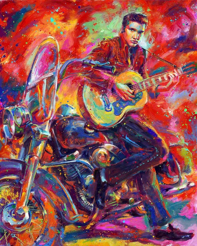 Blend Cota, ‘Elvis The King of Rock ‘n’ Roll – Oil Painting Authorized by Priscilla Presley - Licensed by Blend Cota’, 2017, Painting, Oil on canvas, Newport Brushstrokes Fine Art