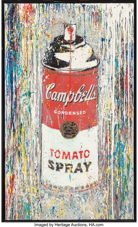Mr. Brainwash, ‘Campbell's Tomato Spray’, 2010, Painting, Acrylic and spray paint on canvas laid on panel, Heritage Auctions