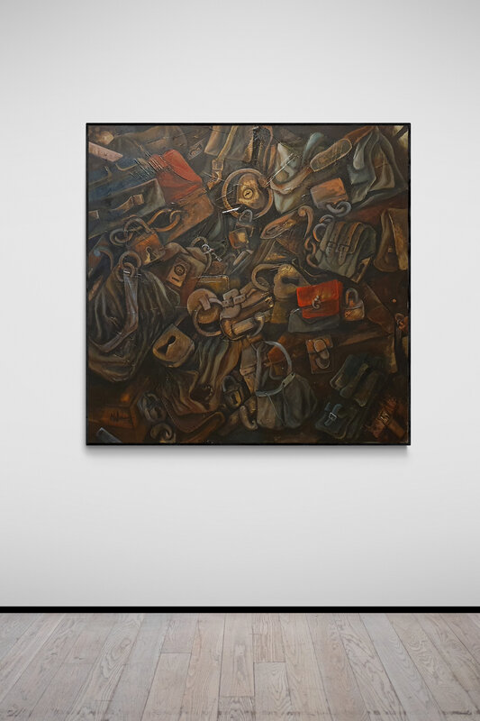 Maha Ibrahim, ‘Bags & locks’, 2019, Painting, Acylic on canvas, Q0DE