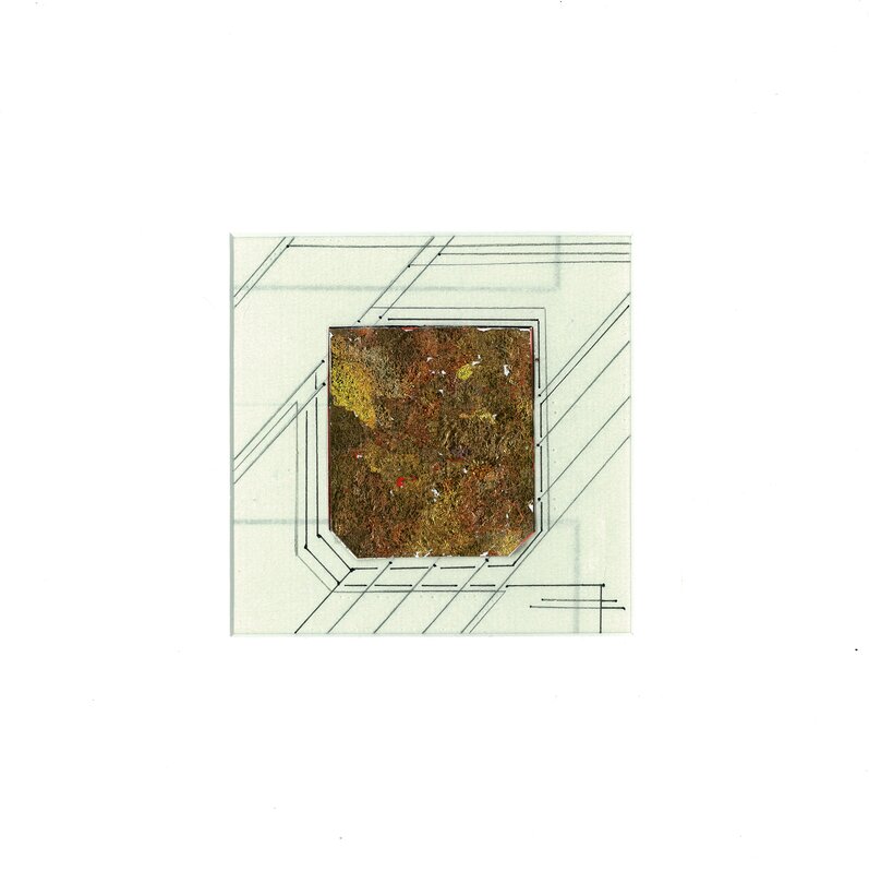 Laura Ben Ami, ‘Circuits Imprimes’, 2014, Drawing, Collage or other Work on Paper, Papiers colle graphite encre feuilles dorees, Canopy Gallery
