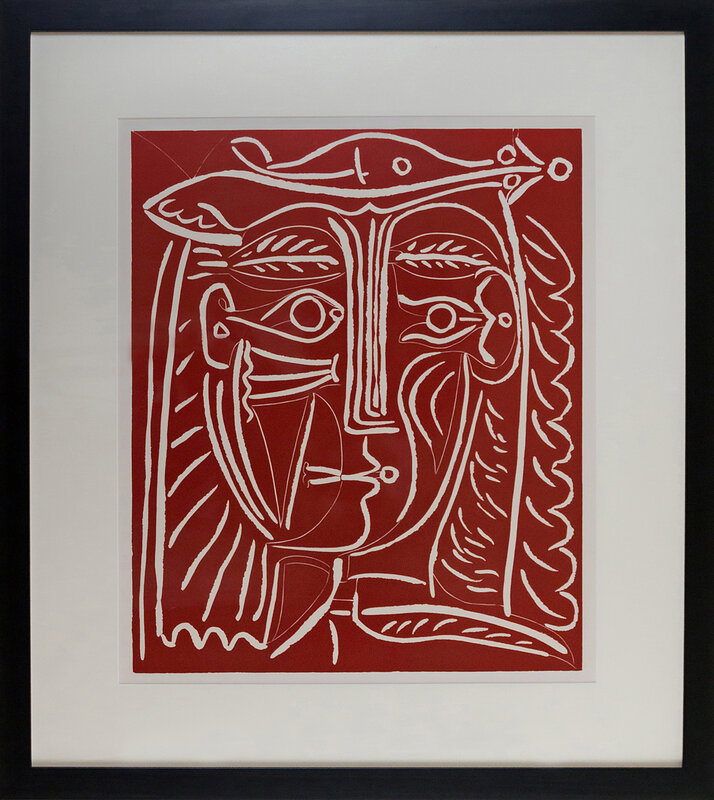 Pablo Picasso, ‘Tete De Femme Au Chapeau, Paysage Avec Baigneurs’, 1962, Print, Linocut, Vanessa Villegas Art Advisory