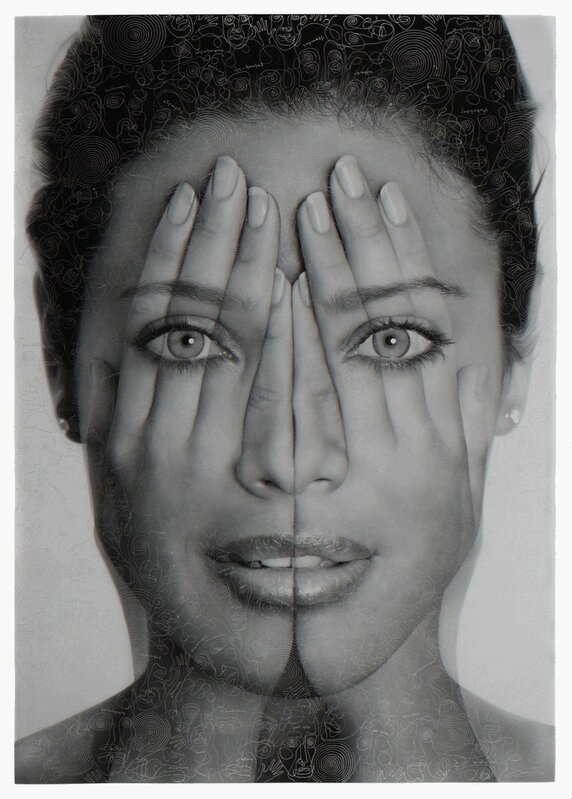 TIGRAN TSITOGHDZYAN, ‘I Mirror Reimagined’, 2019, Drawing, Collage or other Work on Paper, Drawing on print of original painting, FREMIN GALLERY