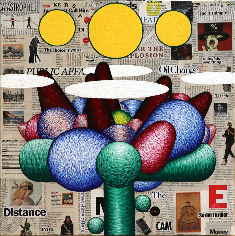 Christian Butterfield, ‘Apology Flower #3’, 2020, Mixed Media, Acrylic and collage on canvas, Corkin Gallery