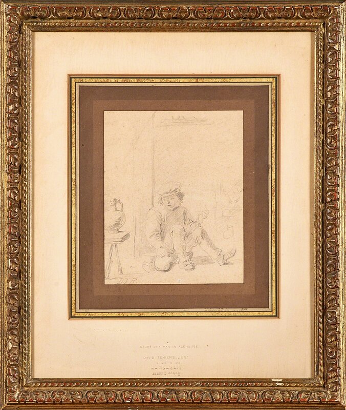 David Teniers II, ‘Untitled (study of a man in an alehouse)’, Drawing, Collage or other Work on Paper, Lead pencil on paper (framed), Rago/Wright/LAMA/Toomey & Co.