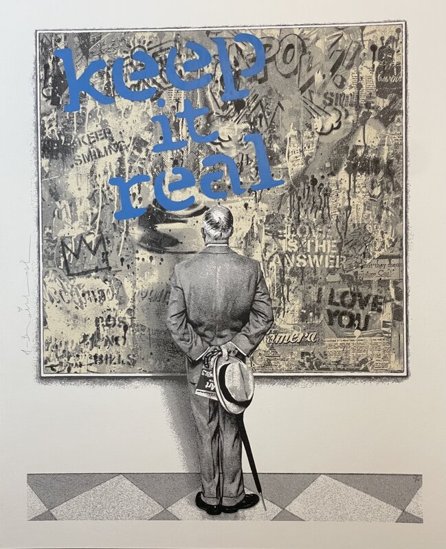 Mr. Brainwash, ‘Street Connoisseur "Keep It Real" Mr. Brainwash hand finished Contemporary Street Art’, 2022, Mixed Media, Fine Art Cream Cotton Paper With Hand Finishing., New Union Gallery
