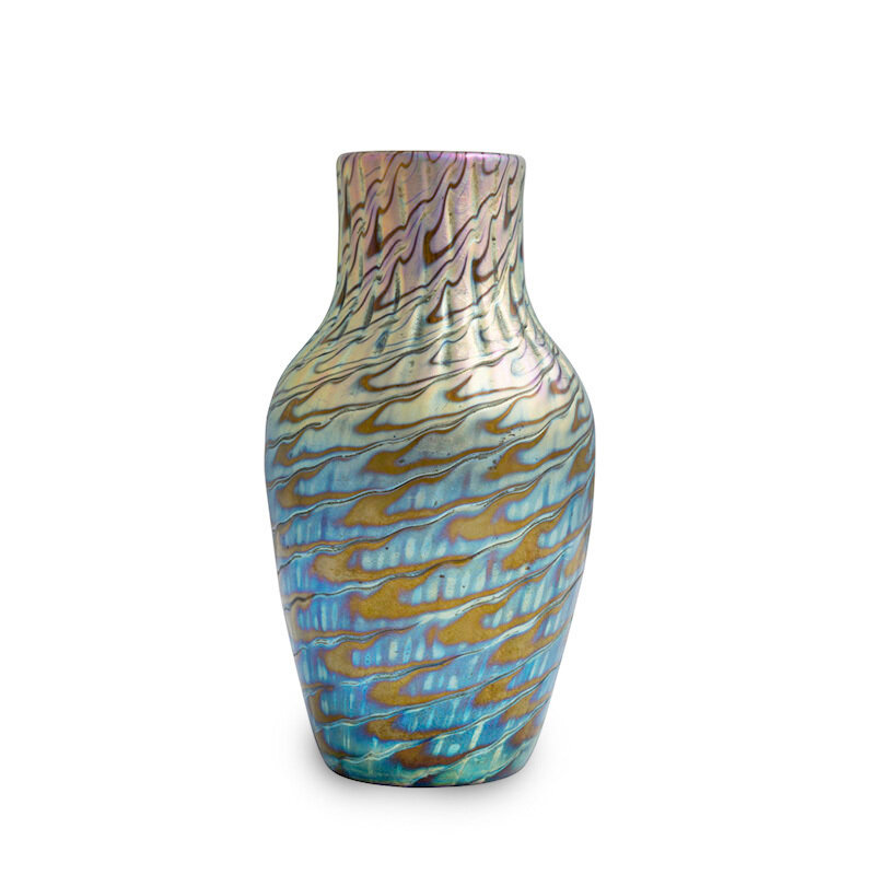 Loetz, ‘Highly iridescent Loetz vase ca. 1898 Phenomen Gre 7734’, ca. 1898, Design/Decorative Art, Glass, Kunsthandel Kolhammer