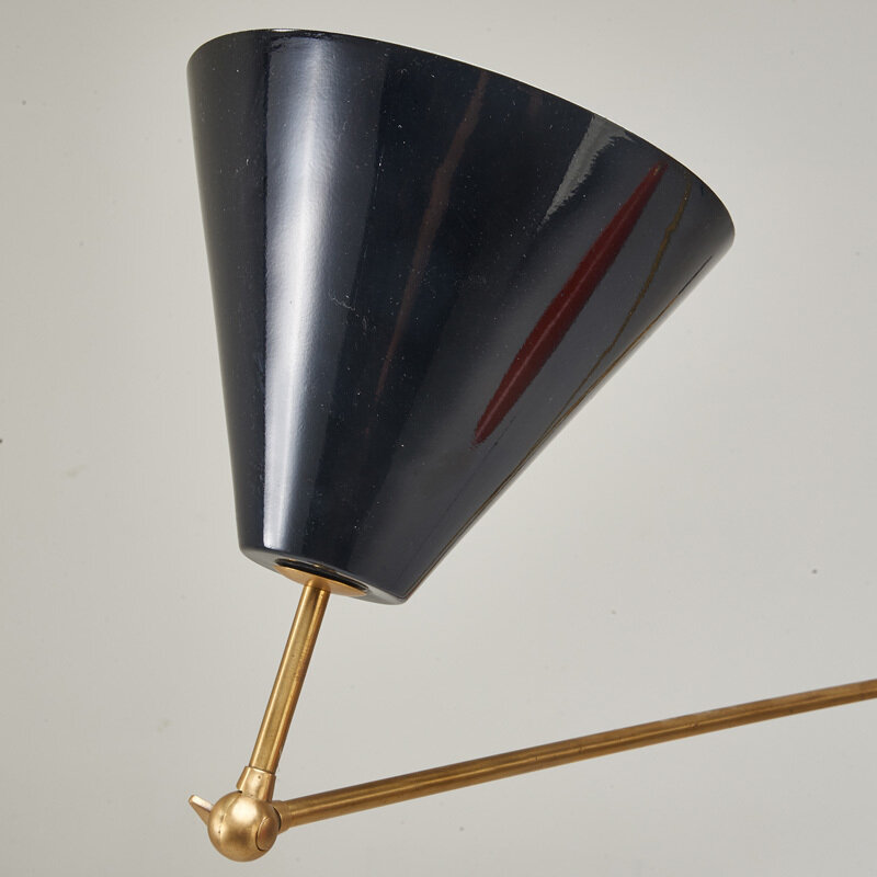 Angelo Lelii, ‘Two-arm floor lamp, Italy’, 1950-60s, Design/Decorative Art, Brass, enameled metal, two sockets, Rago/Wright/LAMA/Toomey & Co.
