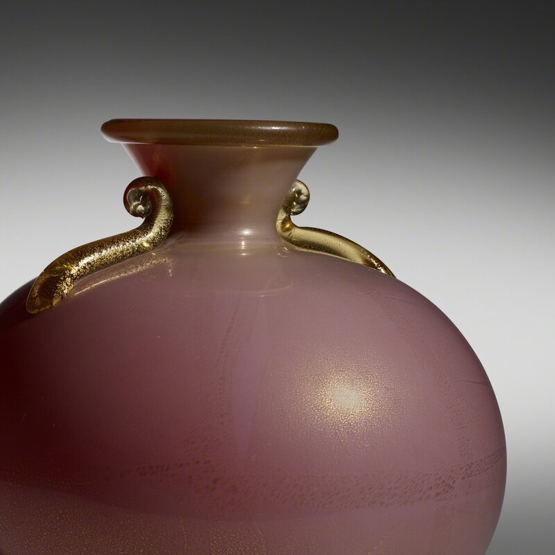 Tomaso Buzzi, ‘Laguna vase, model 3150’, 1933-34, Design/Decorative Art, Laguna glass with gold leaf and applied amber glass details, Rago/Wright/LAMA/Toomey & Co.
