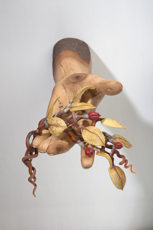 Kathleen Elliot, ‘Offerings #1, Red Buds’, 2013, Sculpture, Flameworked glass, magnolia, HABATAT