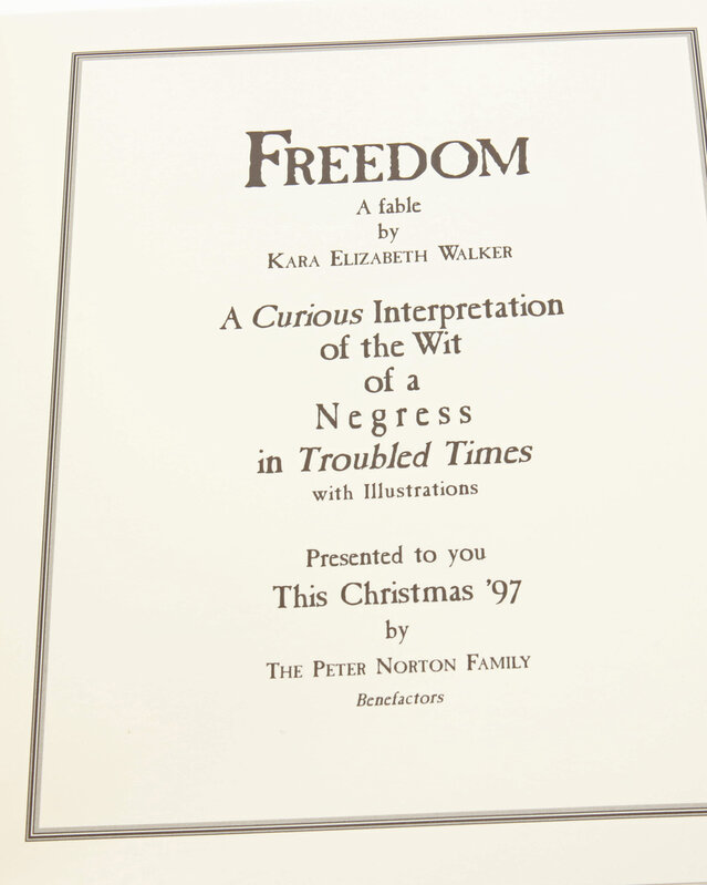 Kara Walker, ‘Freedom: A Fable’, 1997, Books and Portfolios, Pop-up book in bonded leather, paper, and ink, John Moran Auctioneers