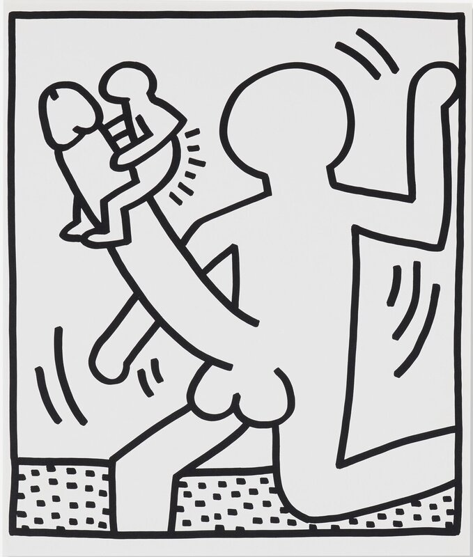 Keith Haring, ‘Lucio Amelio's Suite’, 1983, Print, Black & white lithograph on paper, Samhart Gallery