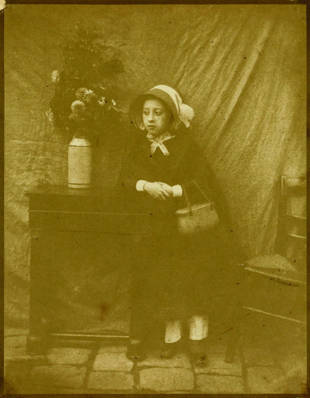 Hippolyte Bayard, ‘Petite Fille au Bouquet (Georgina Benoist)’, ca. 1847, Photography, Salt print from wet plate (albumen?) negative, Contemporary Works/Vintage Works