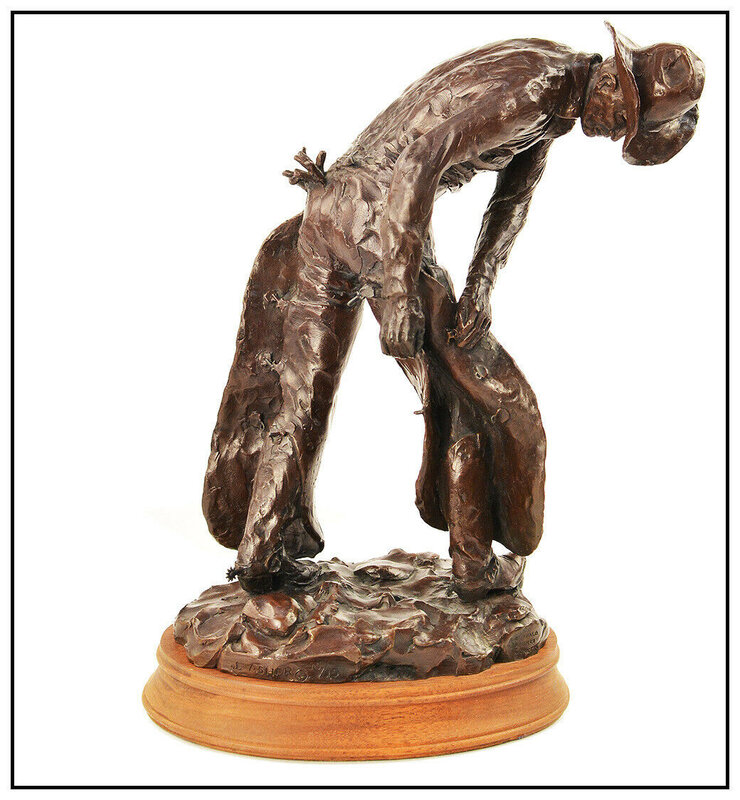 James Asher, ‘Buttoning Up’, 20th Century , Sculpture, Full round Bronze Sculpture, Original Art Broker