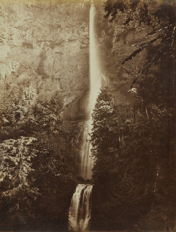 Carleton E. Watkins, ‘Multnomah Falls Cascade, Columbia River’, 1867, Photography, Mammoth-plate albumen print, mounted, Phillips