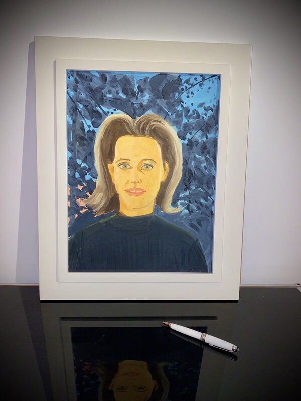Alex Katz, ‘Ada in Black Sweater (Small Painting)’, 1997, Painting, Wooden Board, Frank Fluegel Gallery