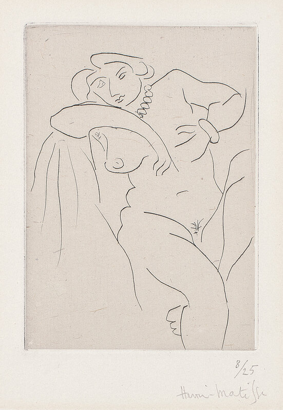 Henri Matisse, ‘Nu assis au collier de perles (Nude Sitting with a Pearl Necklace)’, 1929, Print, Drypoint, with Chine-collé to Arches paper, with full margins., Phillips