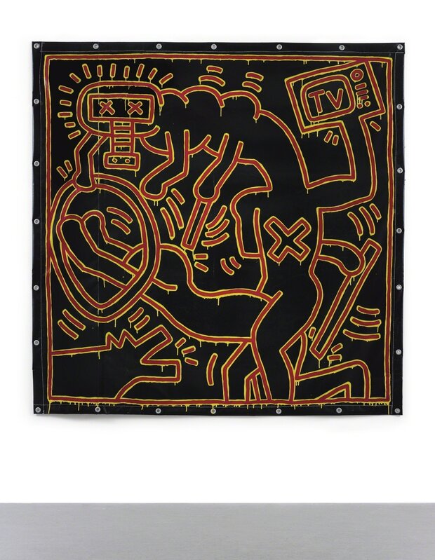 Keith Haring, ‘Untitled ’, Painting, Vinyl paint on vinyl tarpaulin with metal grommets, Sotheby's